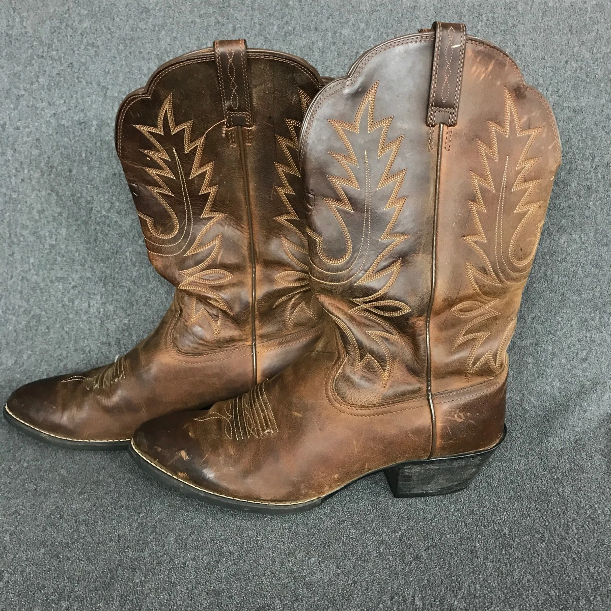 Ariat 10010937 Brown Leather Square Toe Cowboy Boots ATS . Men\'s Size 9 C EUC Ariat C Western Boots for Men for Sale | Shop New & Used  main image 2