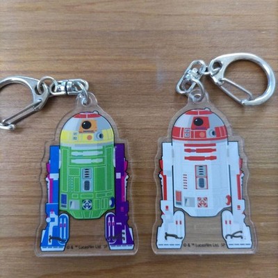 R2D2 Acrylic Keychain Set of 2 Probike Star Wars 6cm Used