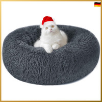 Hundebett Rund Flauschig Waschbar 50Cm Dunkelgrau FüR Hunde Katzen
