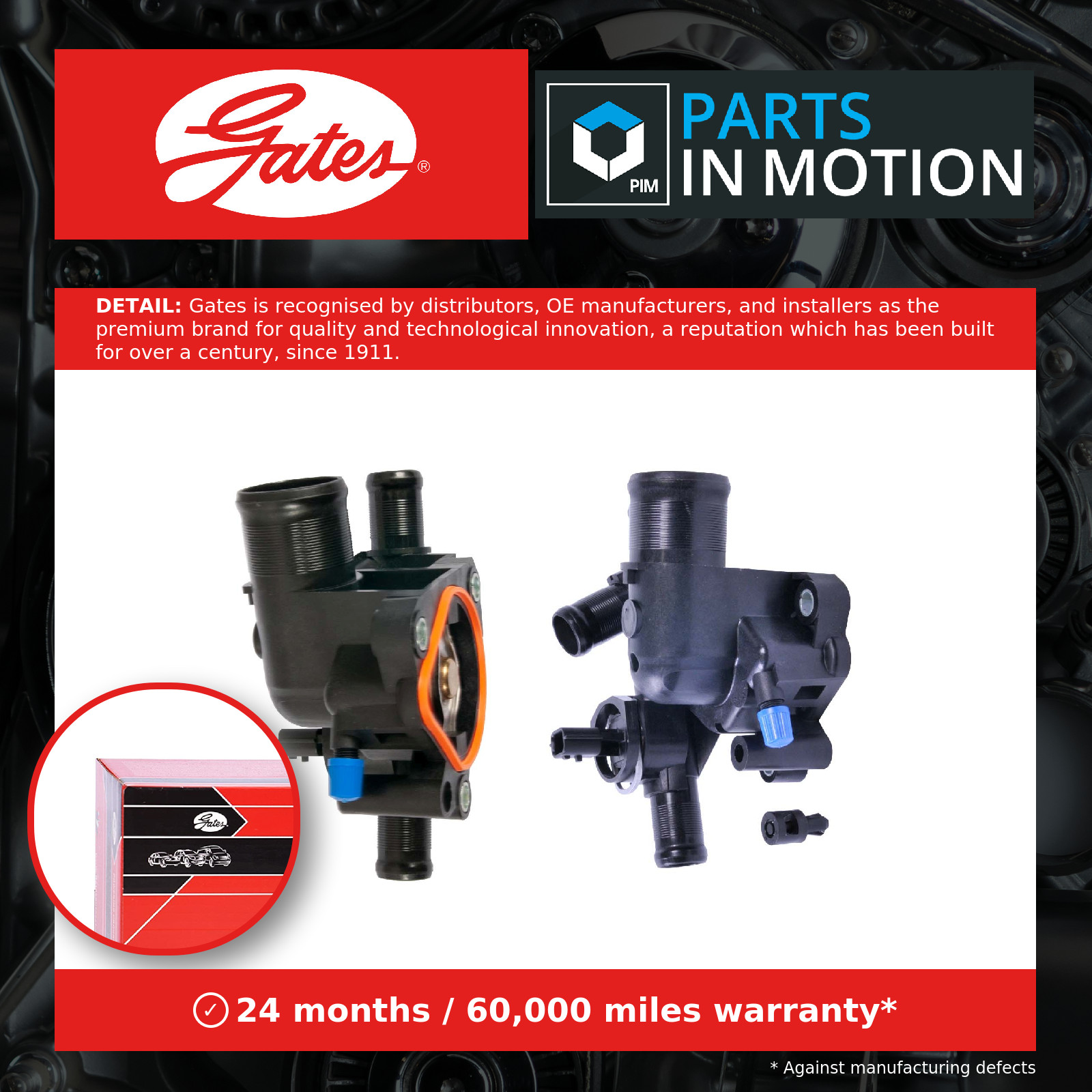 Thermostat with housing TH40583G1 GATES for RENAULT OPEL NISSAN - Image 18