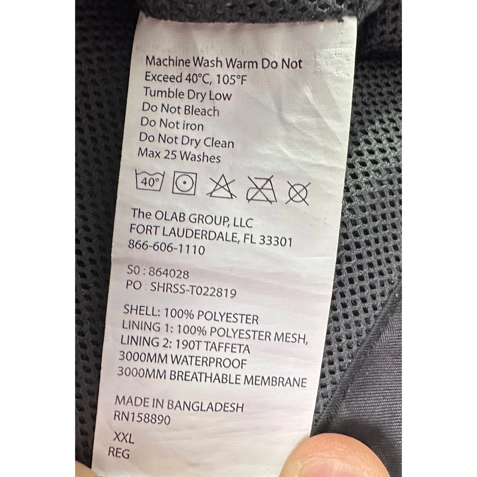 Hard Rock Hotel & Casino Seminole Tampa Mens Size 2XL Waterproof Hooded Jacket - Image 3 of 4