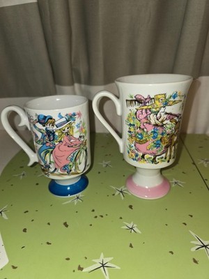 2 Vintage Royal Crown Arnart Pia Smug MUGS Bicycle For 2 & Donkey Serenade Elena