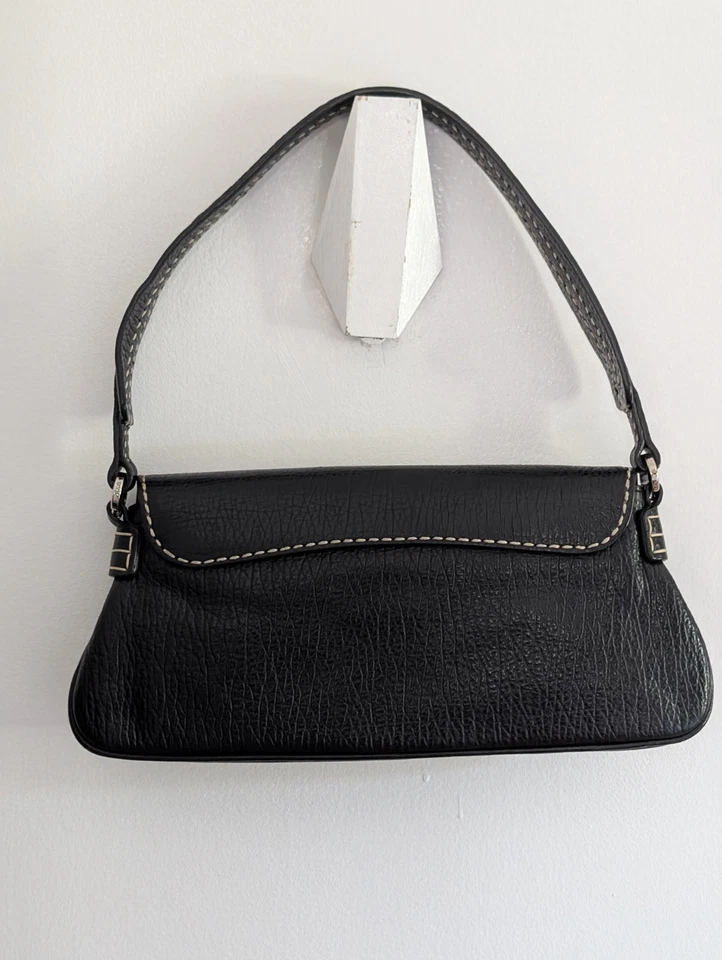 Cartera baguette TODS auténtica rara de cuero negra para mujer Foto 2 de 4