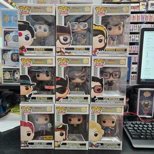 FUNKO POP LOT OF 9 DC COMICS BOMBSHELLS BATMAN BATGIRL BATWOMAN CATWOMAN