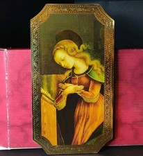 Praying Madonna 9" Marco Sevelli Florentine Plaque Renaissance Boxed Gift YC579