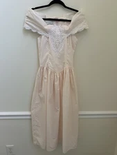 Jessica McClintock Gunne Sax Vintage Dress Sz 5-6 Off the Shoulders 