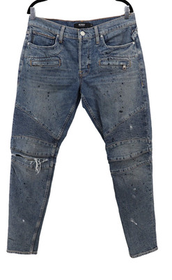 Hudson Blinder V2 Skinny Biker Jeans Mens 33x33 Paint Splatter Grunge Street New