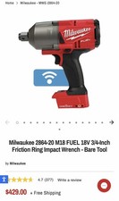 Milwaukee 2864-20 M18 Fuel 34 Impact Wrench 1500 Ft-lbs One-key Bare Milwaukee 2864-20 M18 Fuel 34 Impact Wrench 1500 Ft-lbs One-key Bare