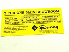 2 For One Main Showroom Voucher Dunes Hotel & Country Club Las Vegas
