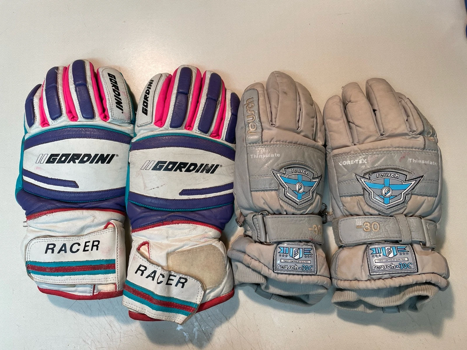 Vintage Reusch -30c . Gordini Ski Skiing Winter Gloves Size 8.5 9.5 Snow Racer