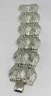 Vintage Coro Bracelet Silver Tone Wide Links Signed Costume Estate Jewelry