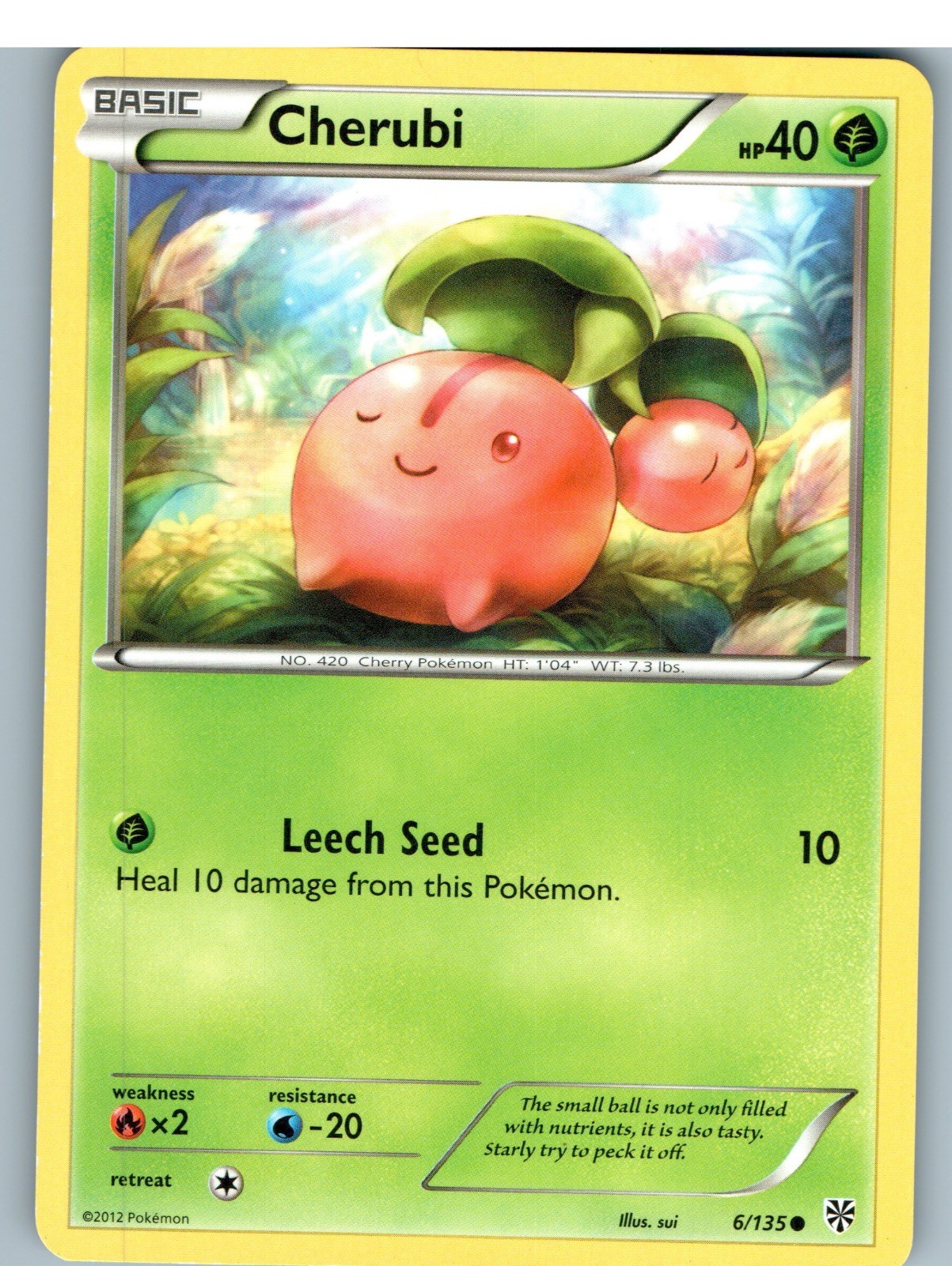 Cherubi 6/135 Common Plasma Storm Pokemon Moderately Played