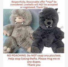 Jellycat Bo Bigfoot Plush Stuffed Animal Gray BO2BF 0 Ages 1-2 3-4