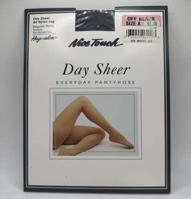 Nice Touch Size A Off Black Pantyhose Hosiery Sexy Sheer Day Sheer