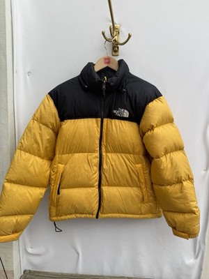 The North Face T93C8D Nuptse 700 Down Puffer Jacket Summit Gold Black Herren M