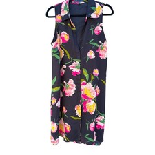 Adrianna papell Floral Pink roses Sleeveless tank shirt Dress, women’s size 12