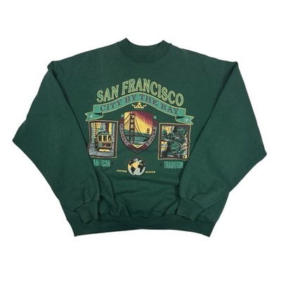 San Francisco Sweatshirt Green XL Golden Gate Bridge  Pullover