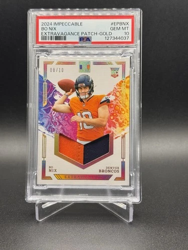 2024 Spectra Bo Nix Extravagance Patch-Gold 8/10 🔥🔥🔥
