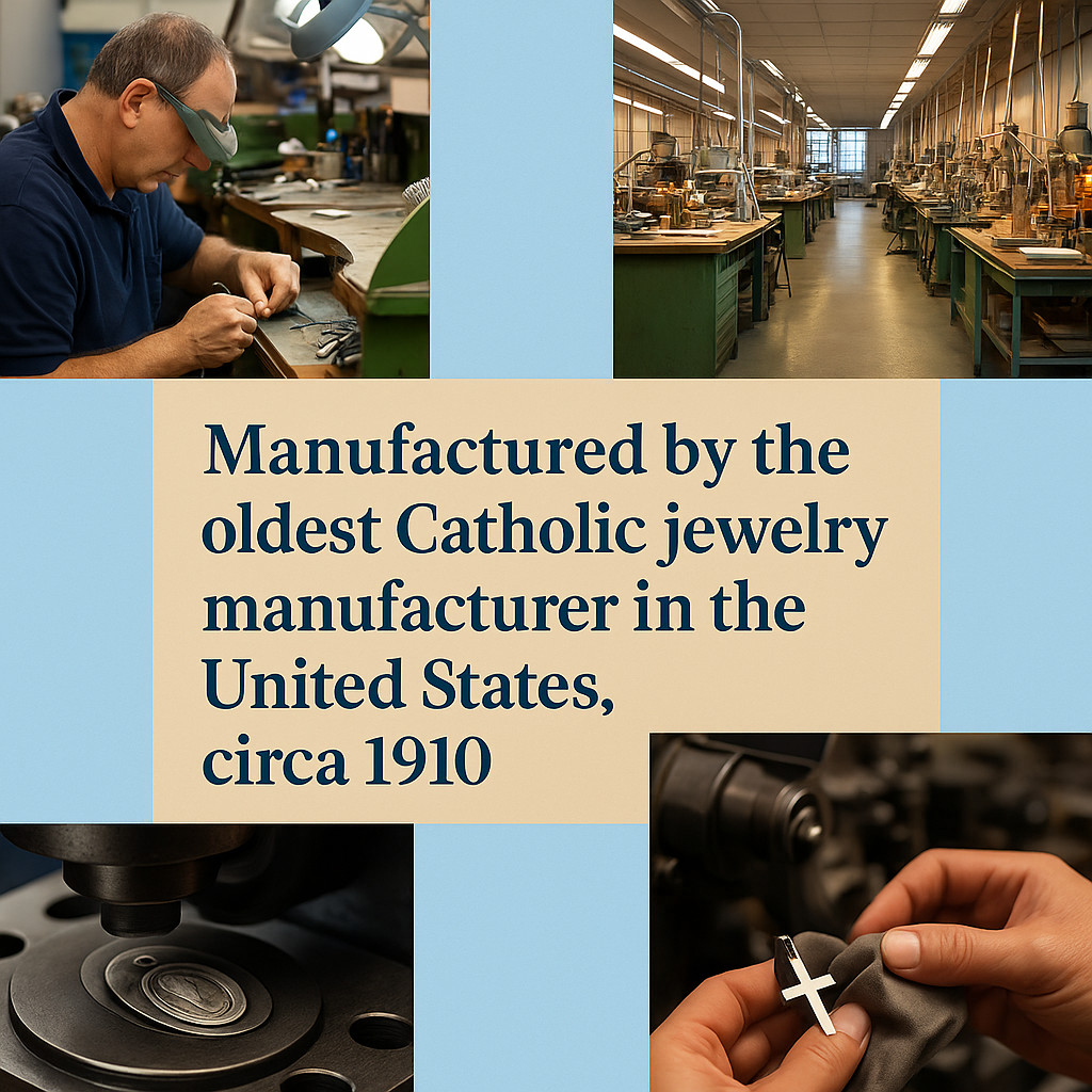 Sterling Silver Four Way Holy Spirit Cross Pendant Medal Necklace Made in USA