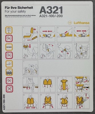 Safety Card | Lufthansa | Airbus A321-100/-200 | France 09/02