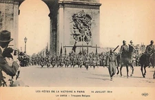 Postcard Paris Victory Parade Bastille Day July 14 1919 World War I History