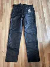 Vance Leather Black Leather Motorcycle Pants, Size 38! New! Make An Offer!