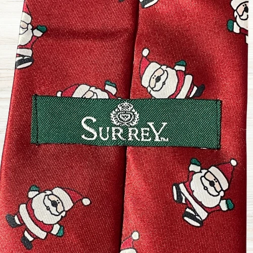 Corbata de Papá Noel roja Surrey para hombre festiva novedad divertida Navidad humorística Navidad EE. UU. Foto 3 de 4