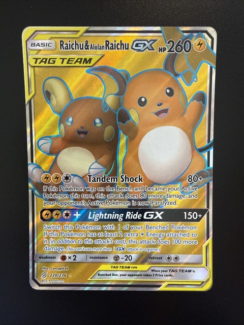 Raichu & Alolan Raichu GX #220 (Unified Minds (2019))