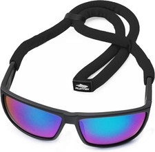 Pilotfish Floating Sunglasses Strap, Adjustable, Waterproof, High Black