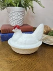 Vintage Westmoreland Milk Glass Hen on Nest Covered Dish