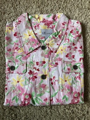 Women s The Tog Shop Floral Jacket 3/4 Sleeve Sz XL Unused W Tag Bag Buttons