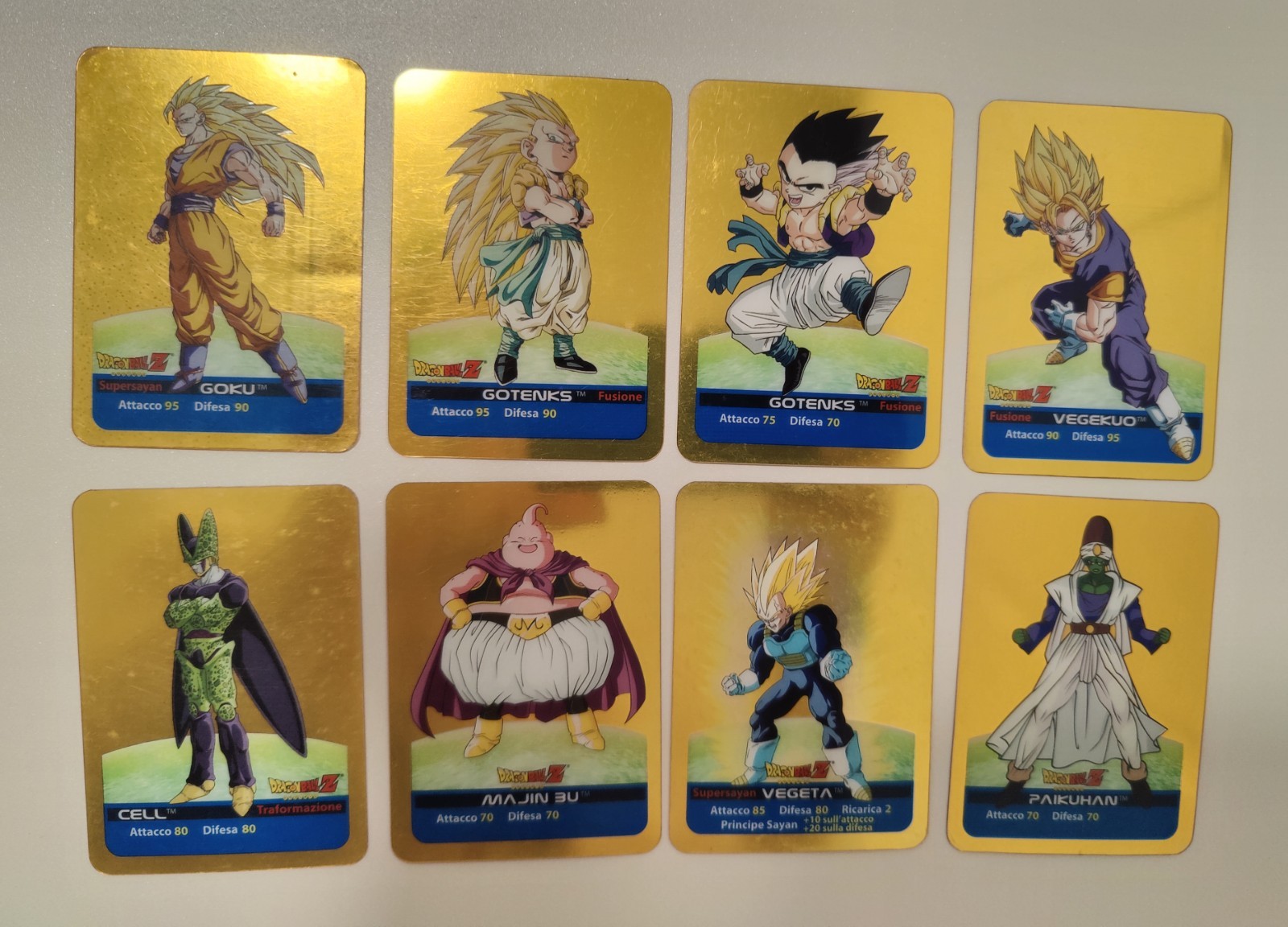 Lotto 300 carte Dragon Ball Z / GT edibas Originali Serie Argento, Oro, Platino