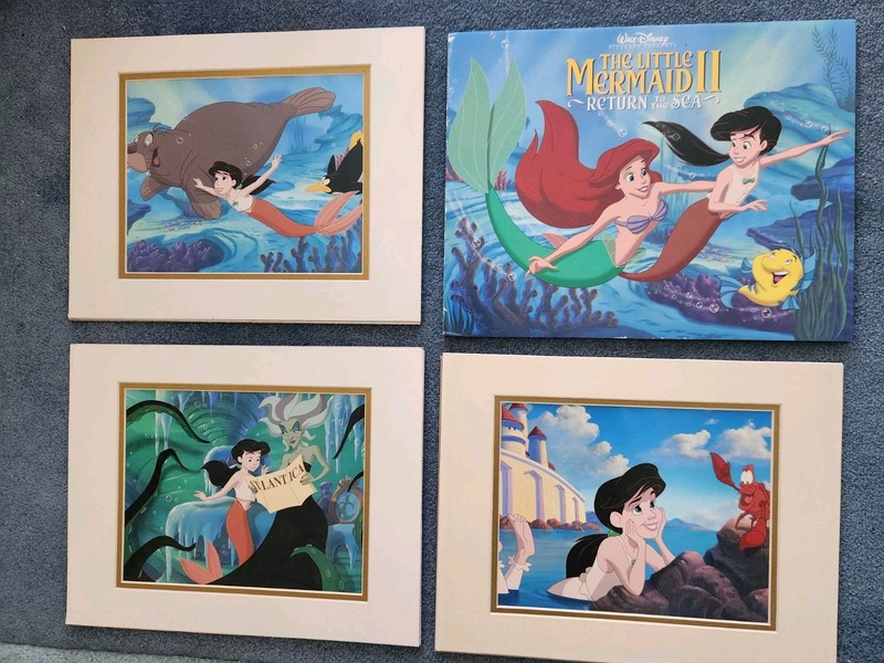 Disney’s Little Mermaid II Lithographs Set Of 3 Matted From Return To The Sea