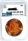 1881-P Rare Date Gem BU + DMPL Reflective Rainbow Toned Morgan Dollar
