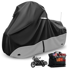 Heavy Duty 420D Motorcycle Cover for 107'' Touring Models - Side Box Grey