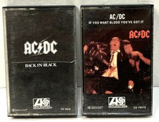 AC/DC Cassette Tape Lot Of 2 Back In Black If You Want Blood You  ve Got It