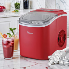 12Kg Ice Cube Maker – Portable Ice Maker for Indoor Outdoor Red
