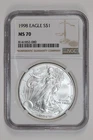 1998 SILVER AMERICAN EAGLE NGC MS70 SPOT FREE