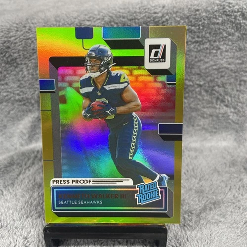 2022 Donruss Rated Rookie Press Proof GOLD Kenneth Walker III RC #318 Seahawks - product listing photo