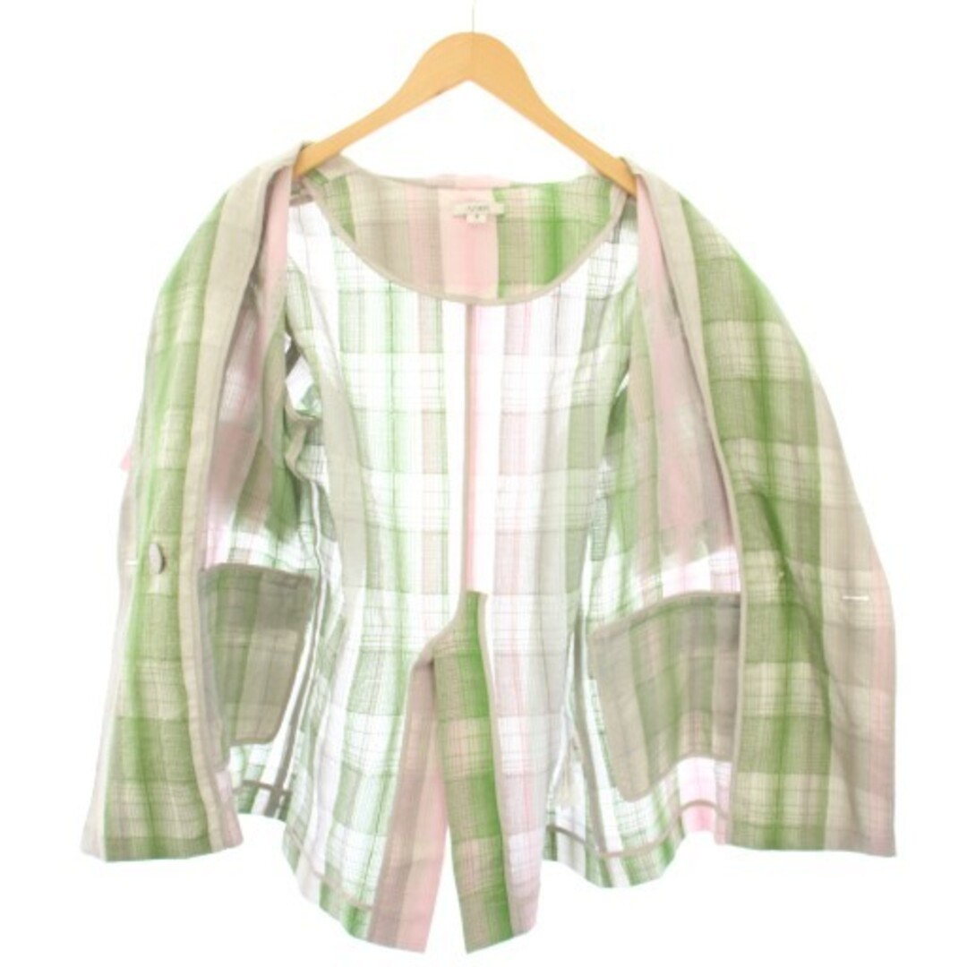 Ameri Vintage CHECK EMBROIDERY NO COLLAR JACKET O… - image 5