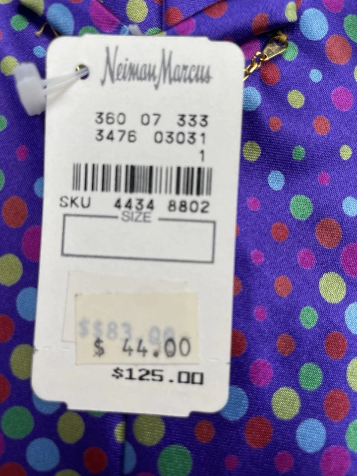 Corbata de seda multicolor punto púrpura BRIONI Neiman Marcus vintage nueva con etiquetas hecha en Italia Foto 3 de 4