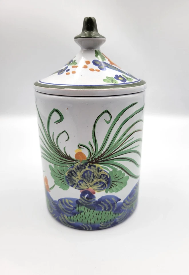 Vtg S.C.O Orvieto Italian Pottery Lidded Jar Canister Hand Painted Florals - Image 4 of 4