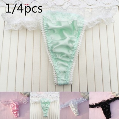 Damen Unterwäsche G-String Rüschen T-Back Höschen Bikini 1/4 Stück Frauen
