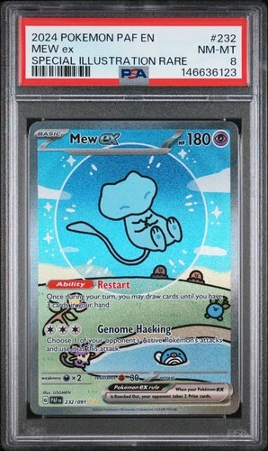 2024 POKEMON PAF EN-PALDEAN FATES SPECIAL ILLUSTRATION RARE #232 MEW EX PSA 8