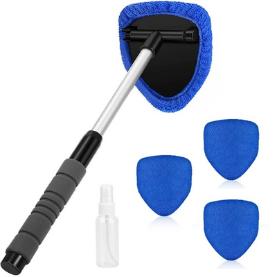 #ad Car Windshield Cleaning Tool Window Glass Wiper Cleaner Brush Extendable 4 Pad $7.50