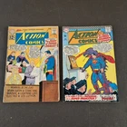 Vintage Action Comics X2 Superman Fair Condition