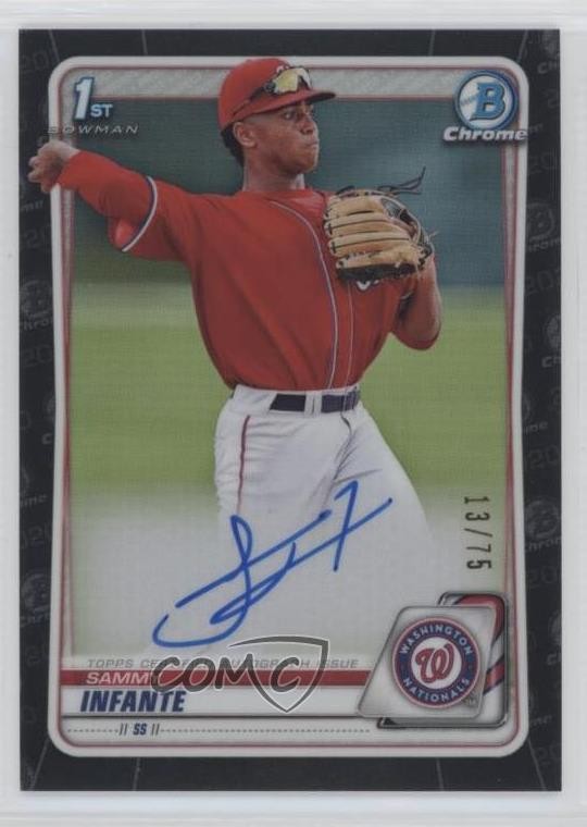 2020 Bowman Draft Chrome Picks Black Refractor 13/75 Sammy Infante Auto 01nw