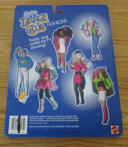 1989 Barbie Dance Club Mode versiegelt auf Karte Mattel #3565 rosa & limettengrün - Bild 3 von 4