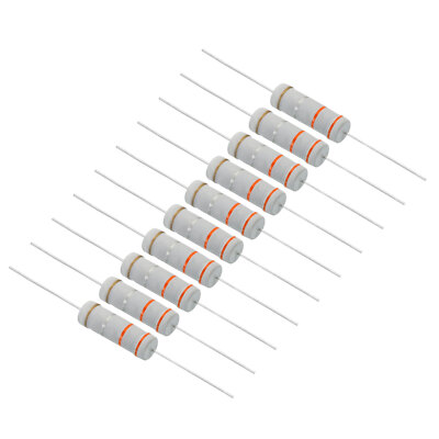 10Pcs 5W 0.33 Ohm 5% Tolerance Carbon Film Resistor, Axial Lead Resistors Kit