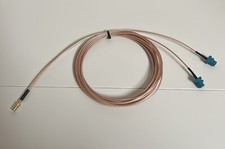 SMB Female to 2x Fakra Male Type Splitter 8 Feet RG174 Coax USA Made
